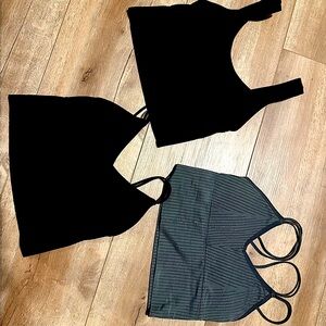 Stylish Women's Black and Gray Tops